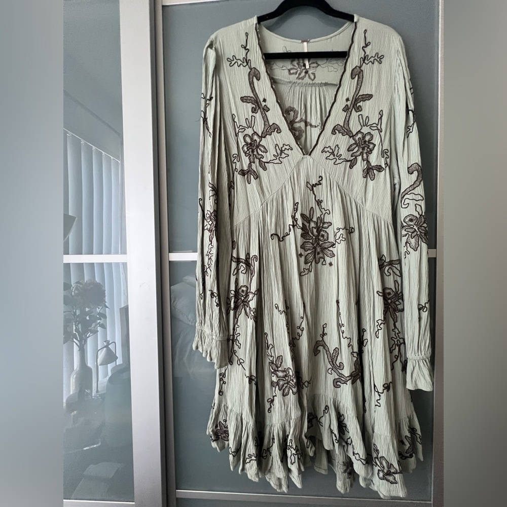 Free People Estella Embroidered Mini Dress